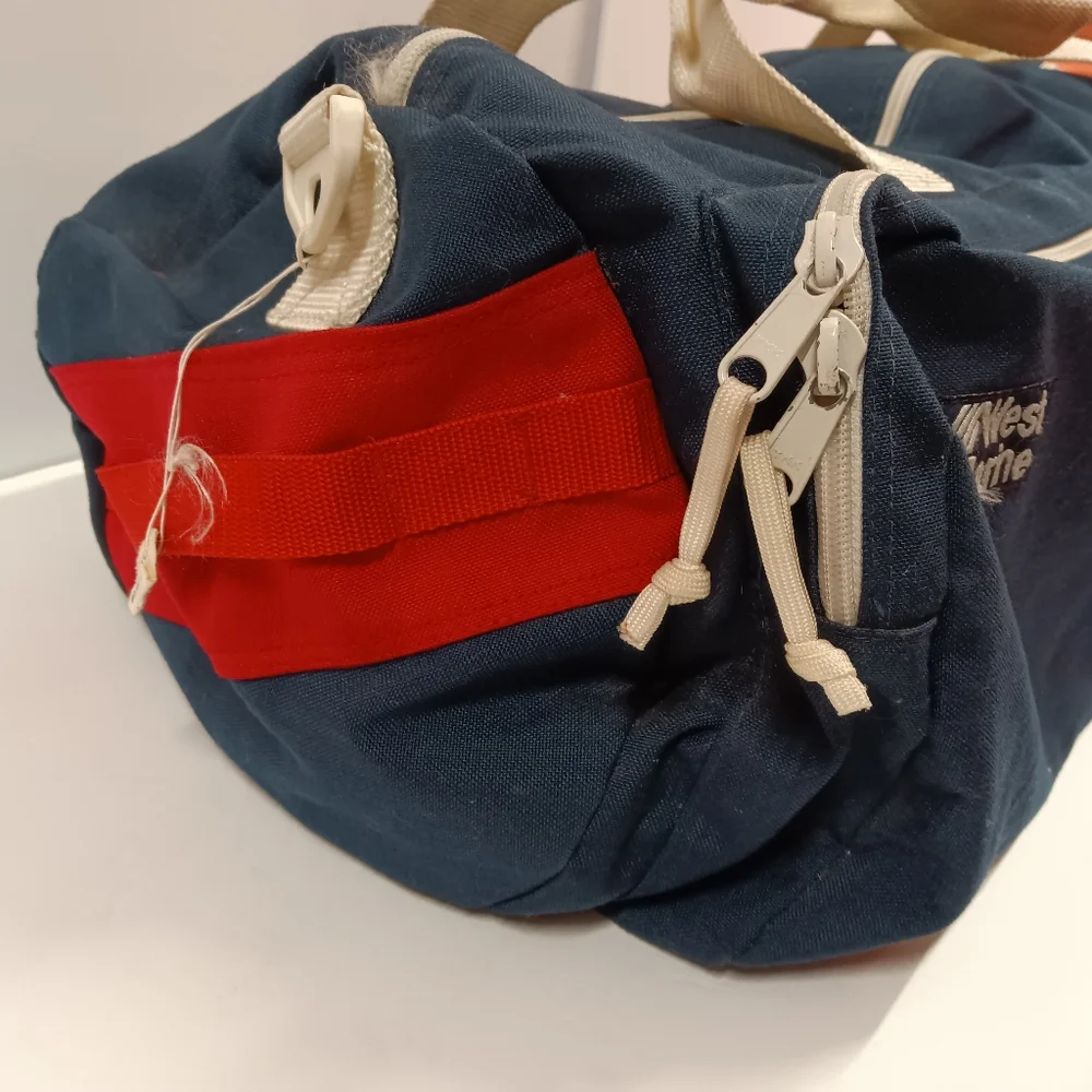 Vintage West Marine Navy/White Nylon Sailing Duffle Bag